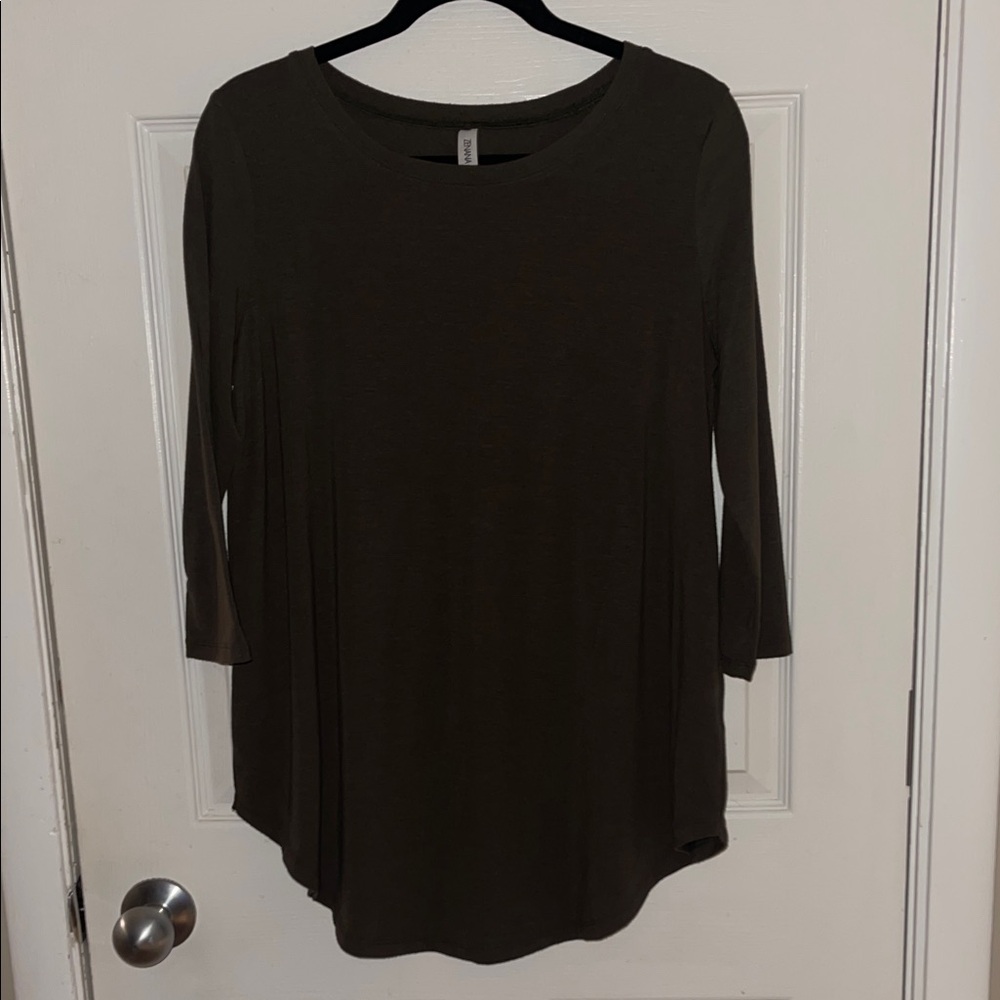 Zenana Outfitters Dark Olive Long Sleeve Top